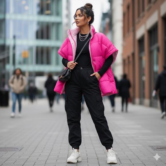 UGG Pink Reversible Sydnee Puffer Vest NWT - Picture 1 of 13